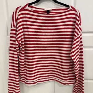 Universal Thread Red and White Striped Sweatshirt